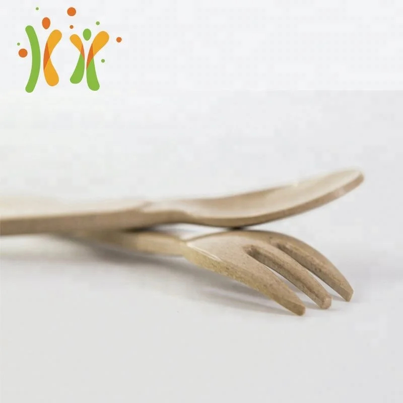 img_alibaba_1782633969.jpeg Wholesale Western Bpa Free Rice Husk Bamboo Spoon Fork & Spoon Set for Kids Rice Husk Cutlery Set