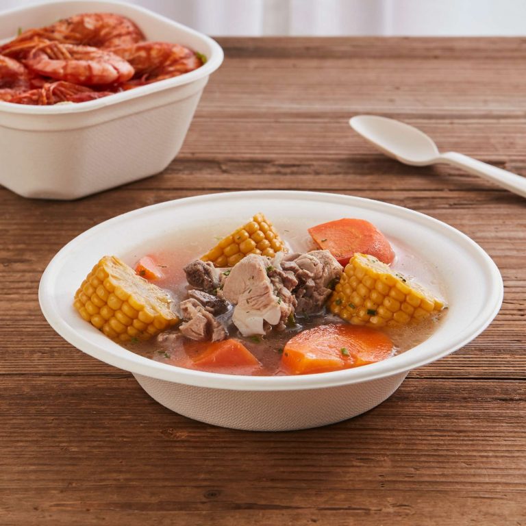 EN13432-certified sugarcane bagasse tableware, essential for European export customs clearance