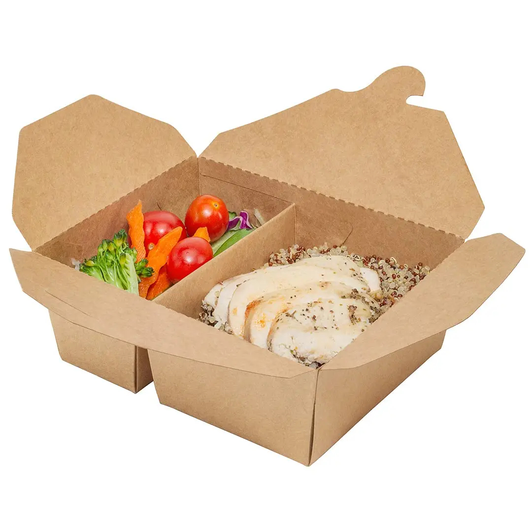 img_alibaba_1783066512.jpeg Wholesale Compartment Biodegradable Food Packing Paper Boxes Disposable Paper Containers for Food With Lid