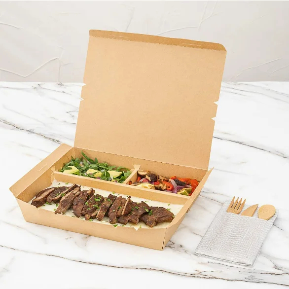 img_alibaba_1783066546.jpeg Wholesale Compartment Biodegradable Food Packing Paper Boxes Disposable Paper Containers for Food With Lid
